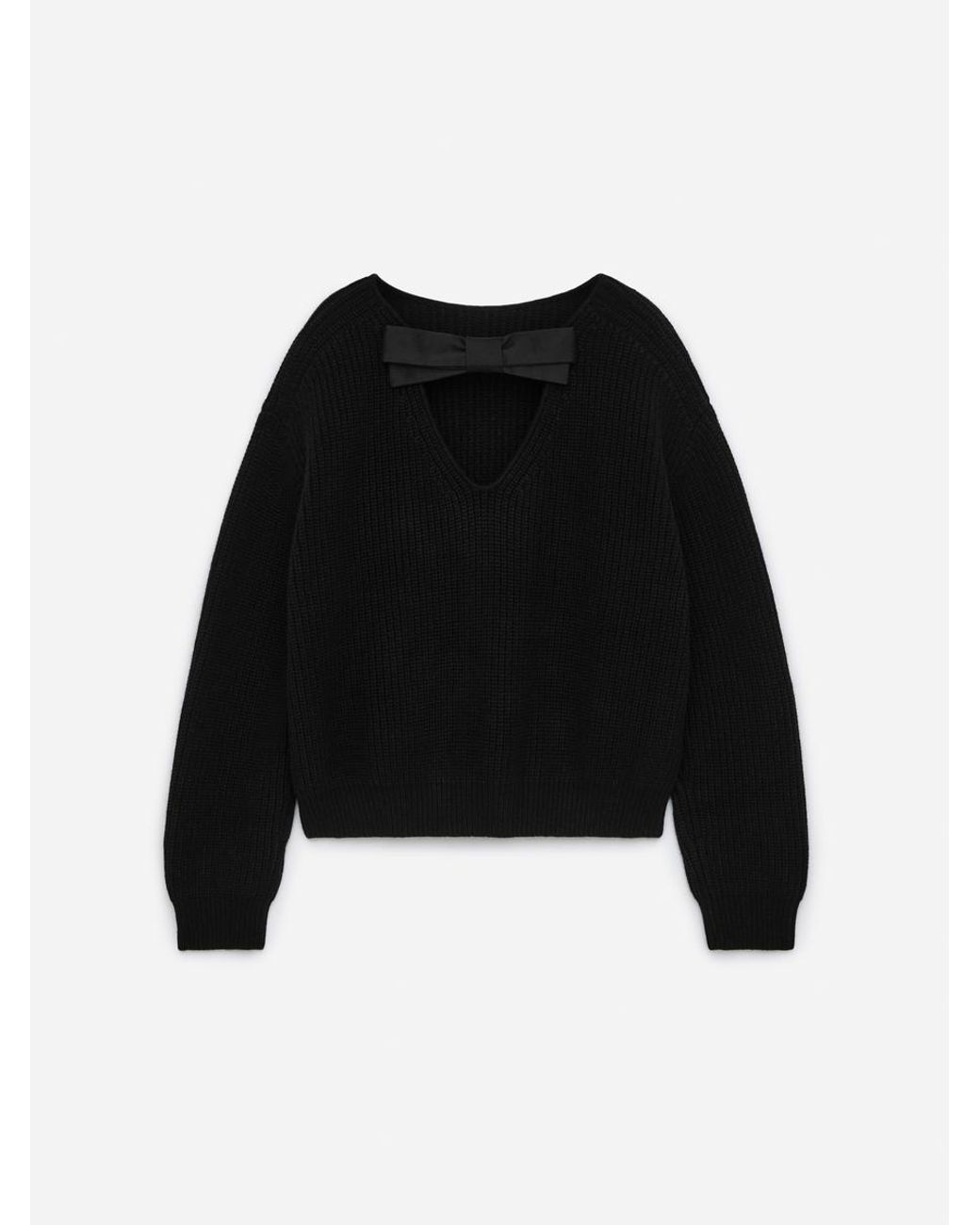 ARKET Black Pullover Aus Wolle Und Baumwolle Mit Schleife