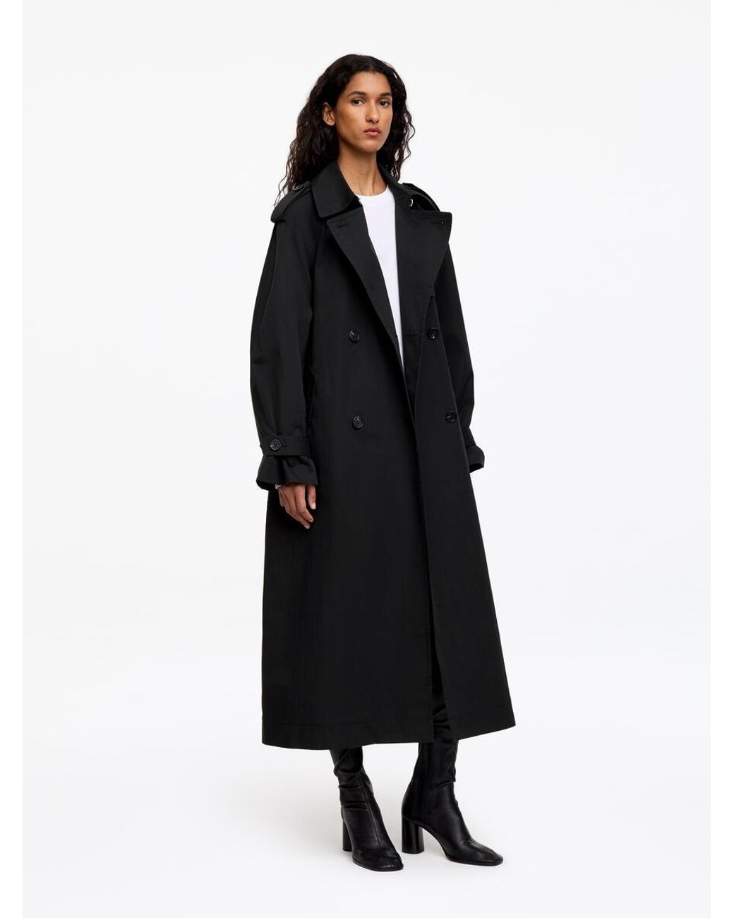 ARKET Black Oversized Trench Coat