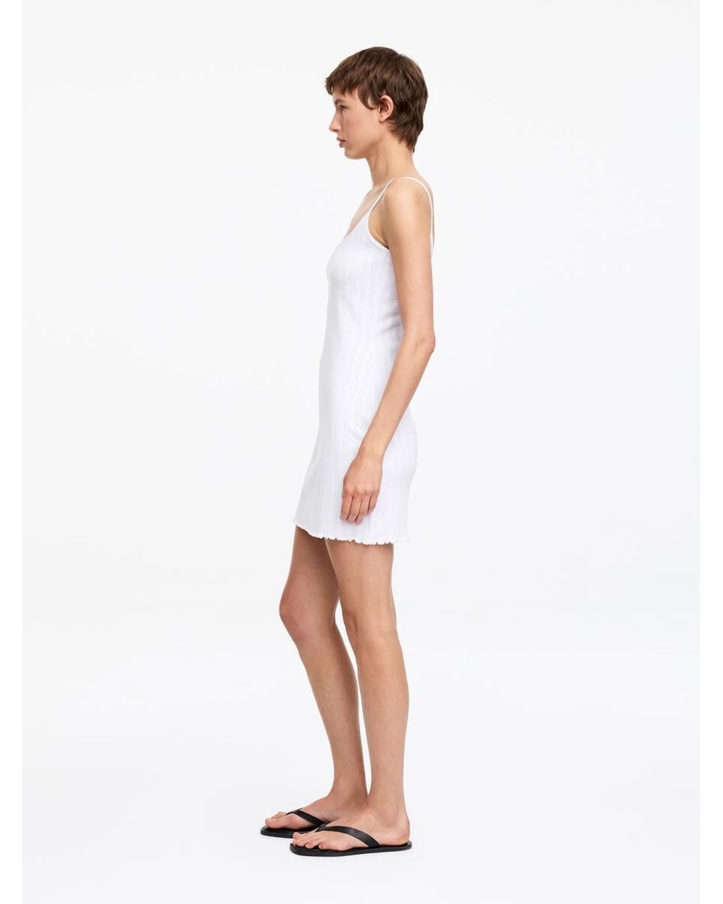 ARKET White Pointelle Knit Slip Dress