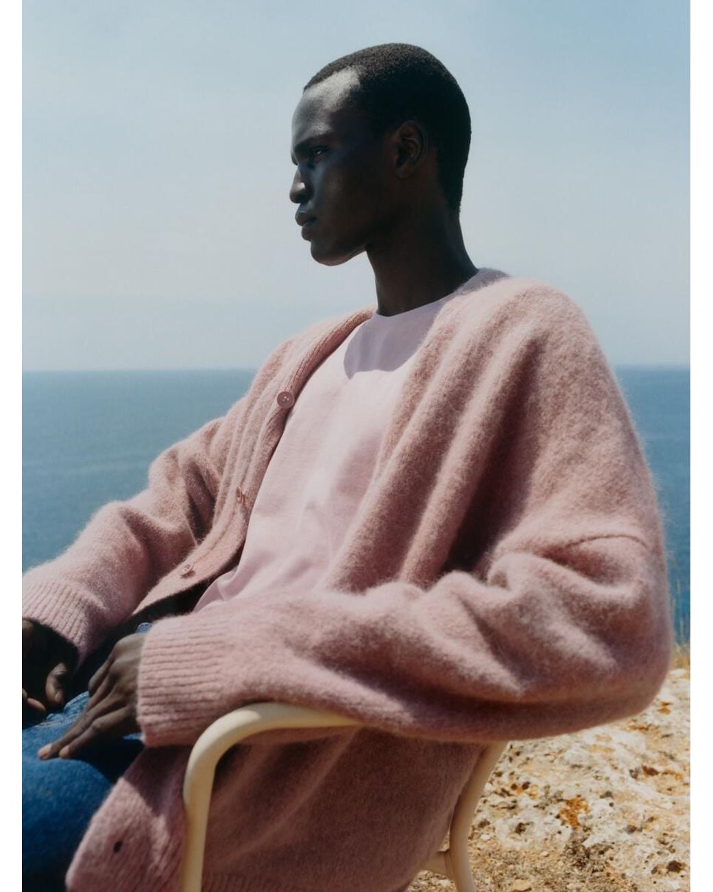 ARKET Pink Wool Blend Cardigan for men