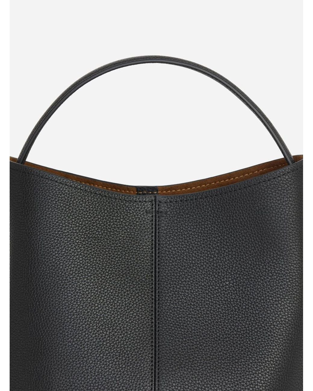 ARKET Black Small Leather Bucket Bag