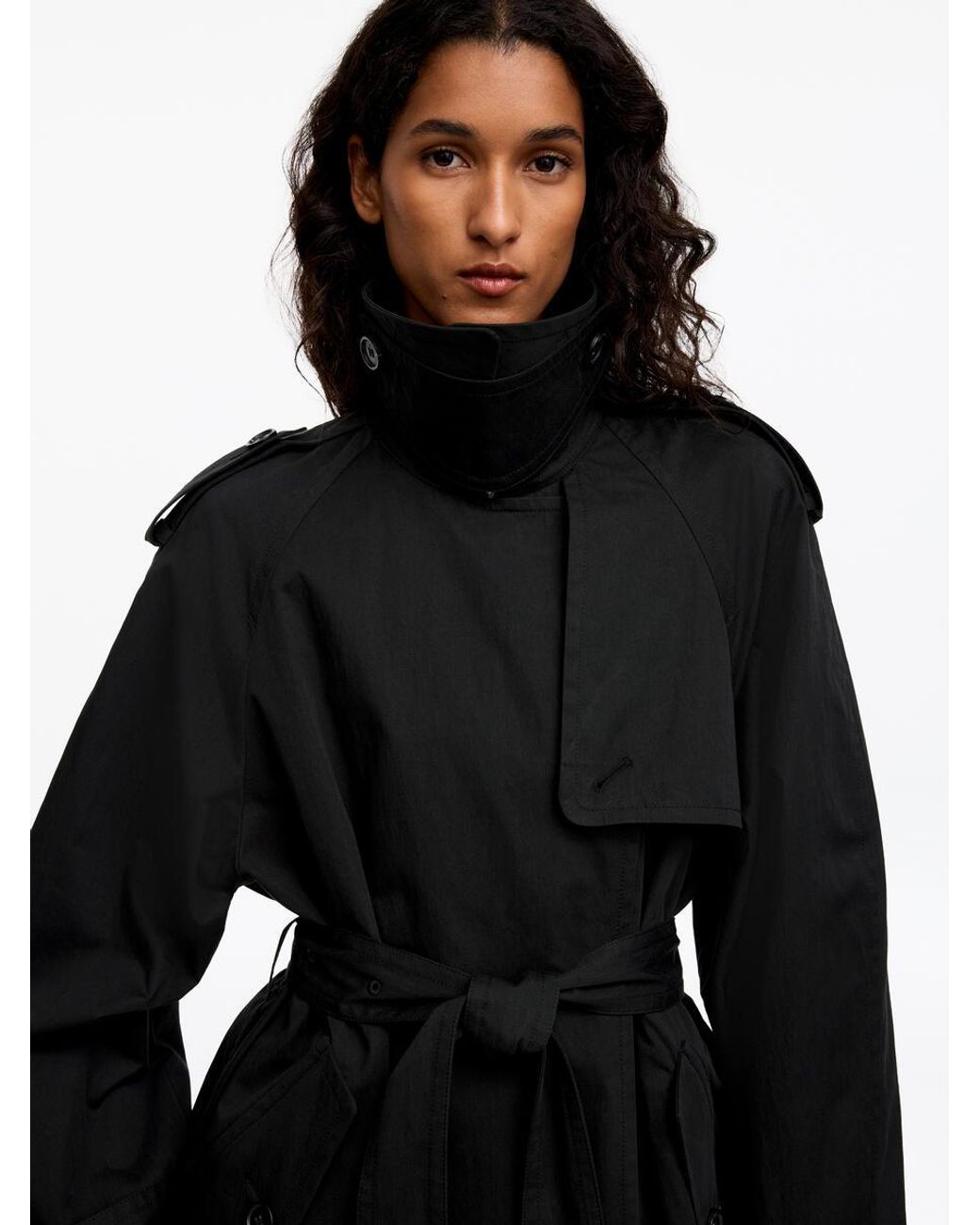ARKET Black Oversized Trench Coat