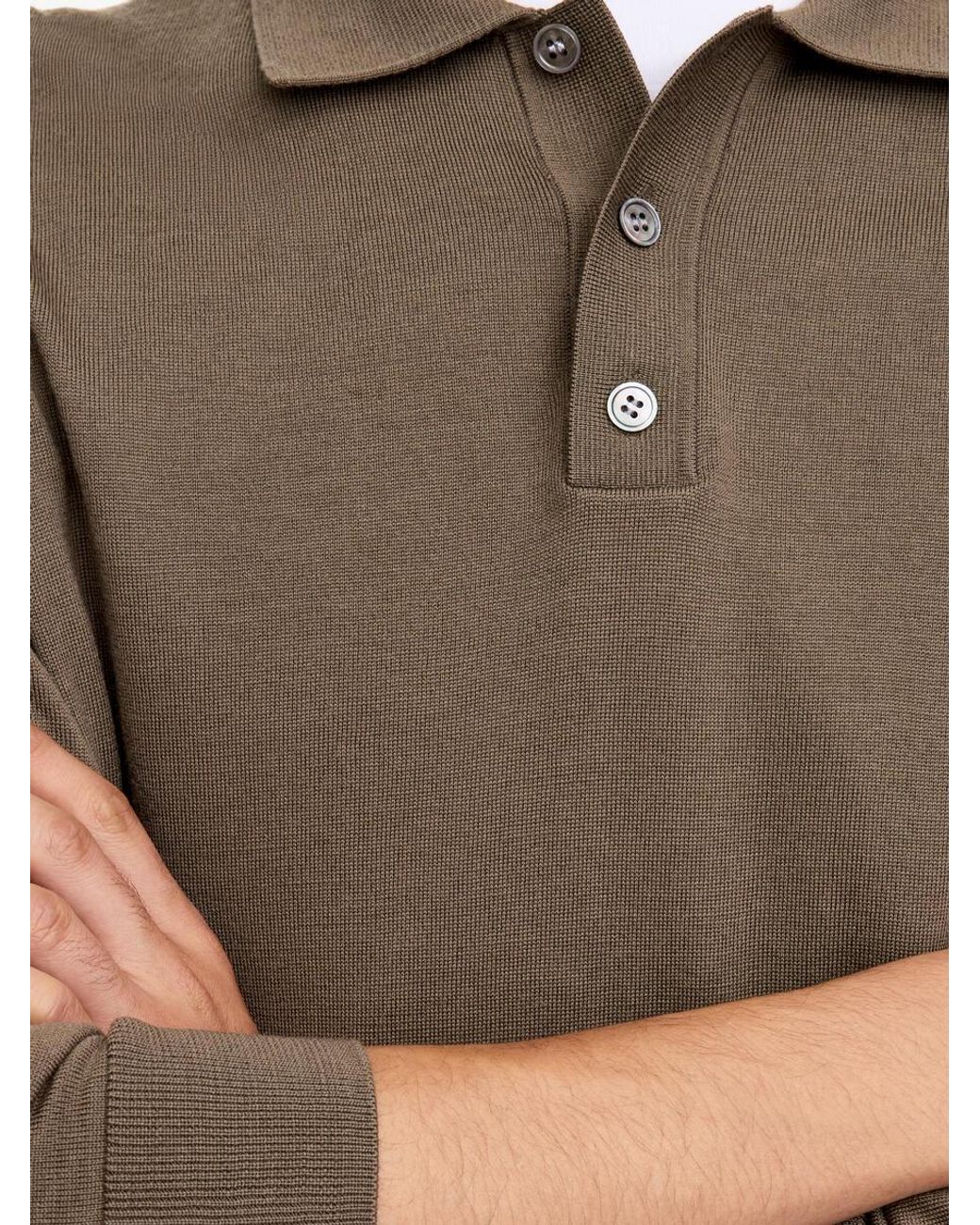 ARKET Brown Merino Polo Jumper for men