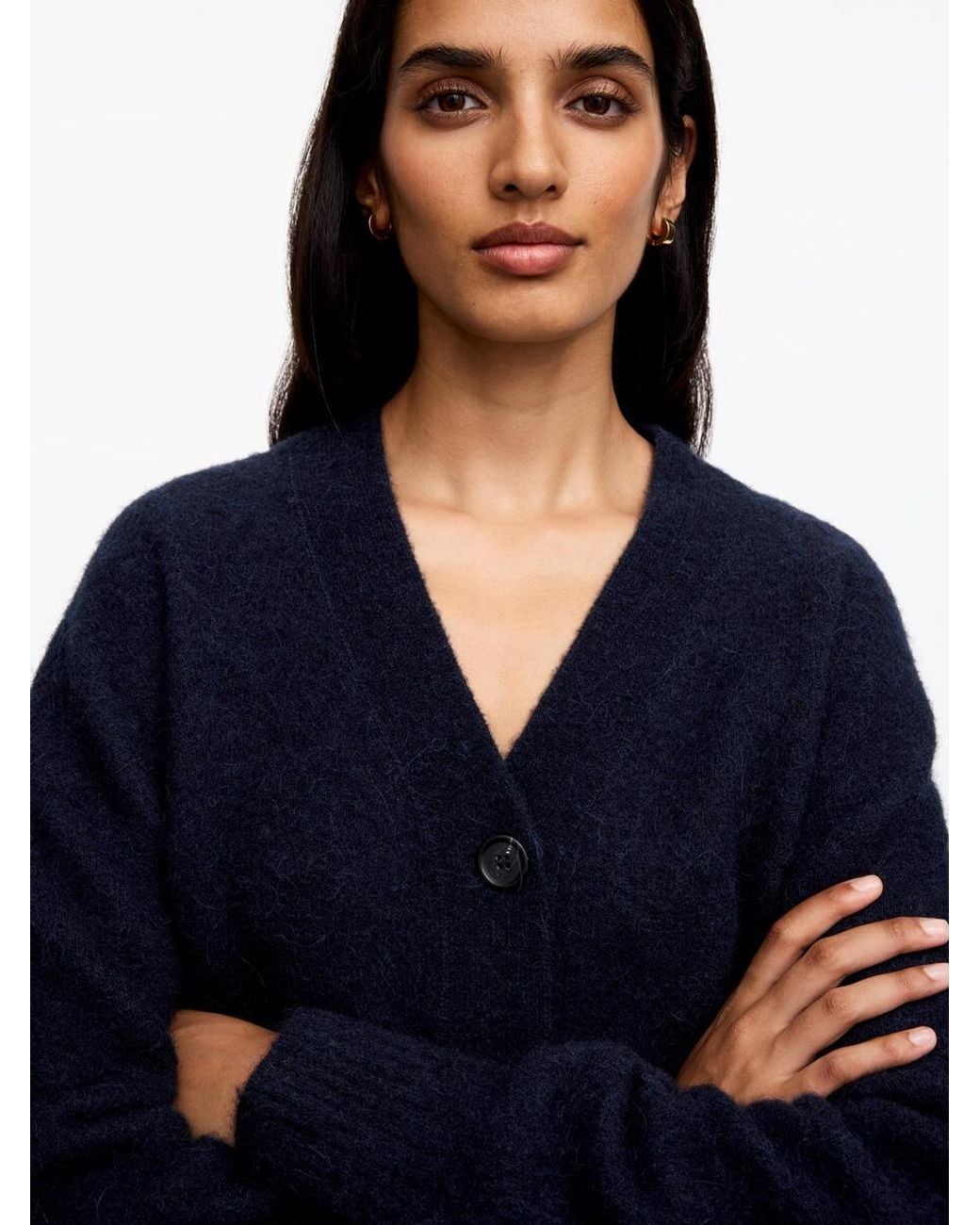 ARKET Blue Alpaca-Wool Blend Cardigan