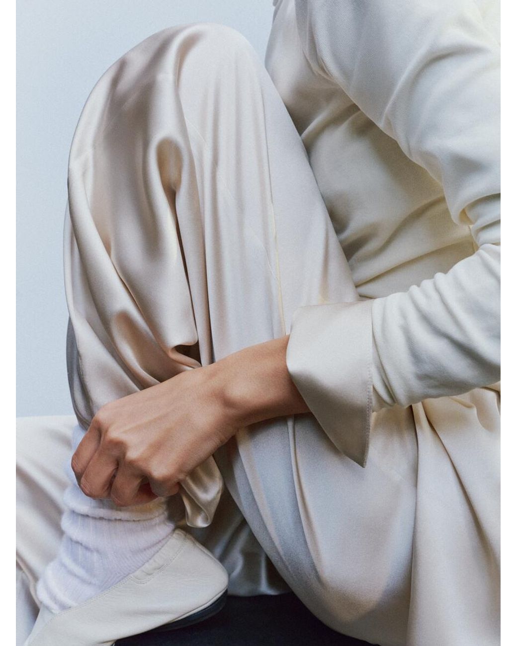 ARKET White Sheer Rib Long-Sleeve Top