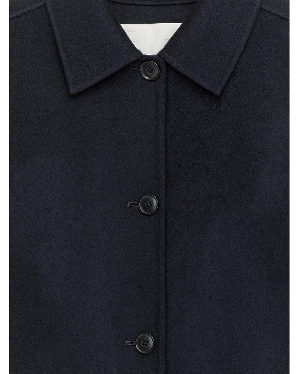 ARKET Blue Doublé Wool-Blend Overshirt