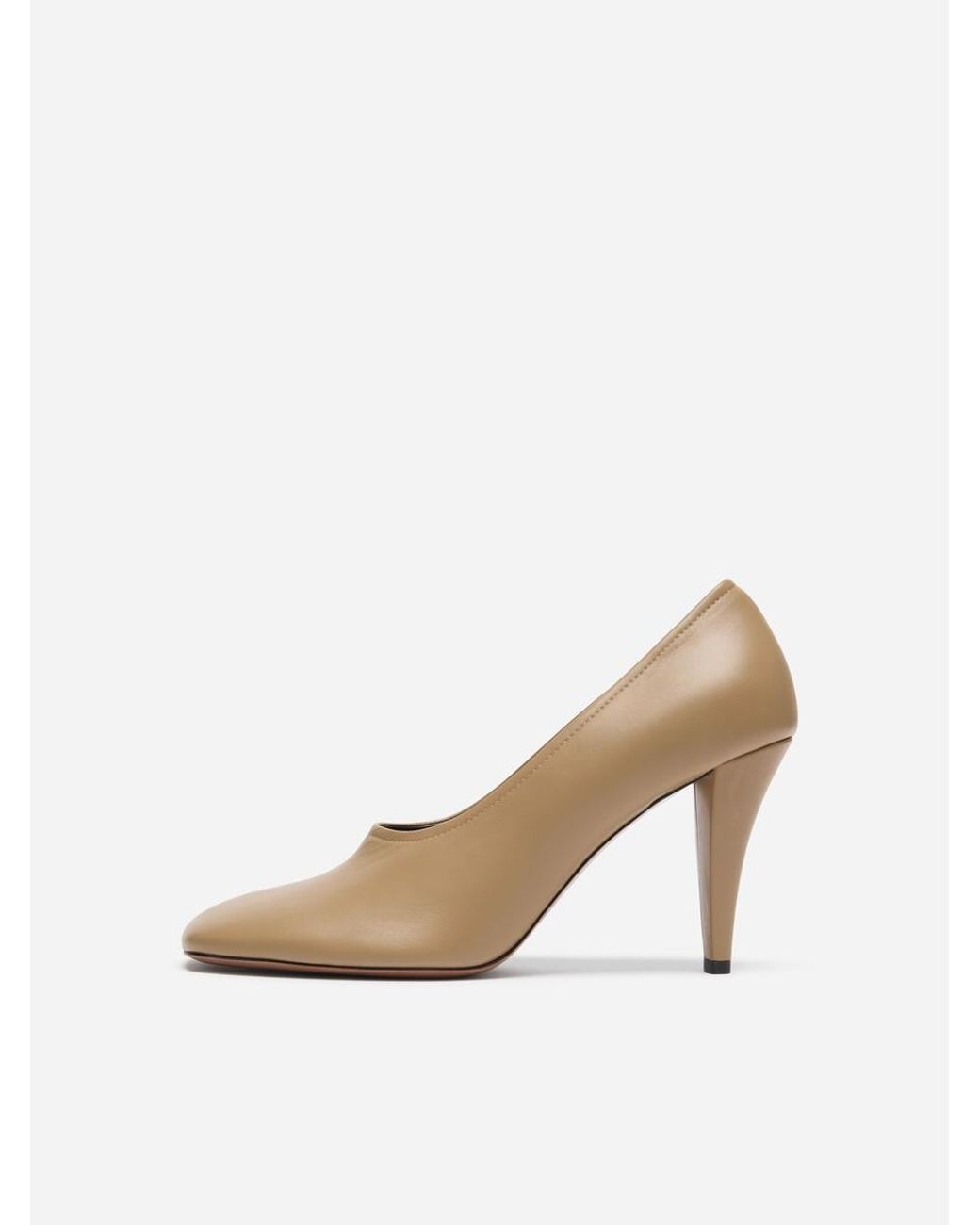 ARKET Black Square-Toe Leather Pumps