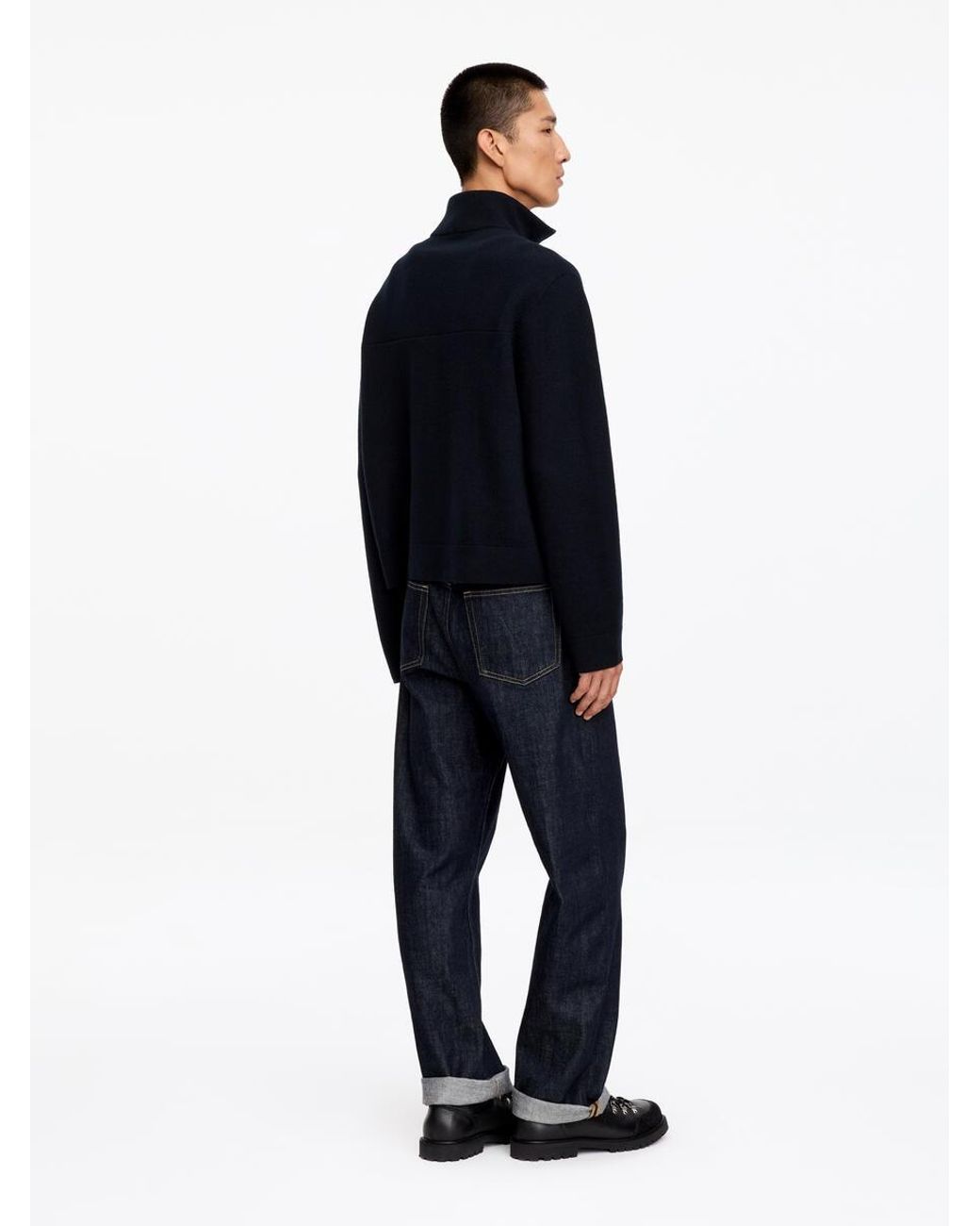 ARKET Blue Wool Zip Cardigan for men