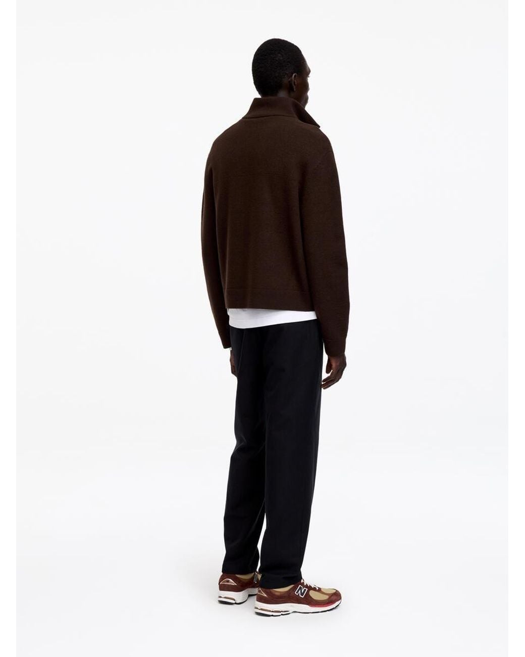 ARKET Brown Wool Zip Cardigan for men