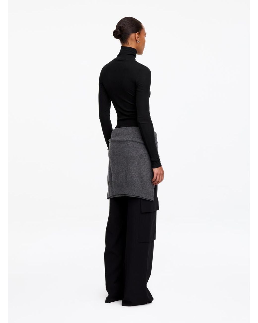 ARKET Black Roll-Neck Cotton Top