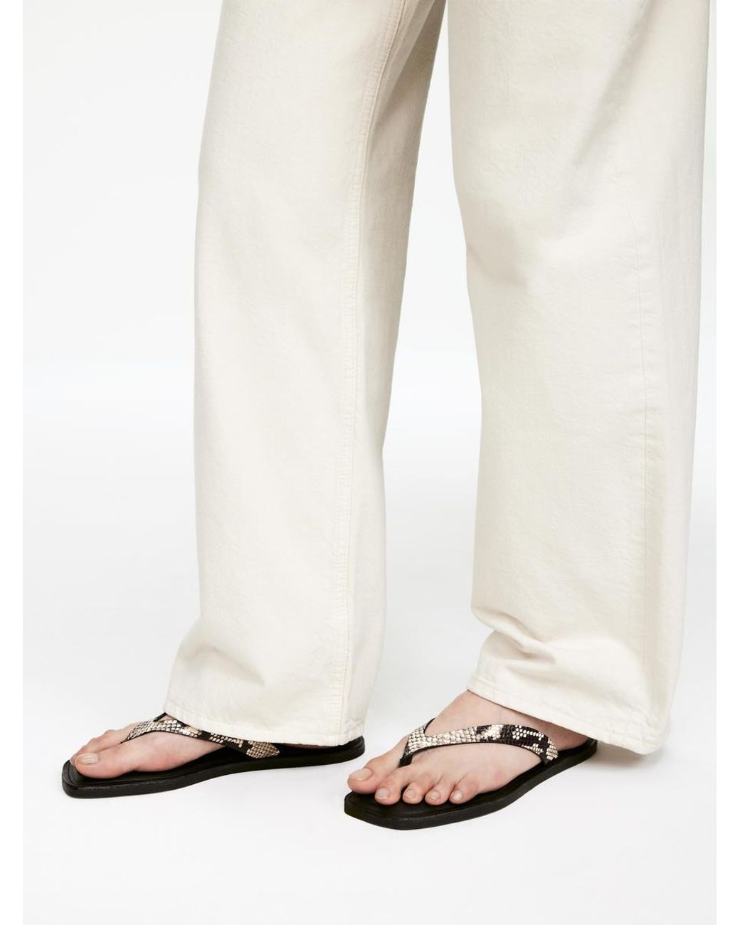 ARKET Natural Zehentrenner Aus Leder