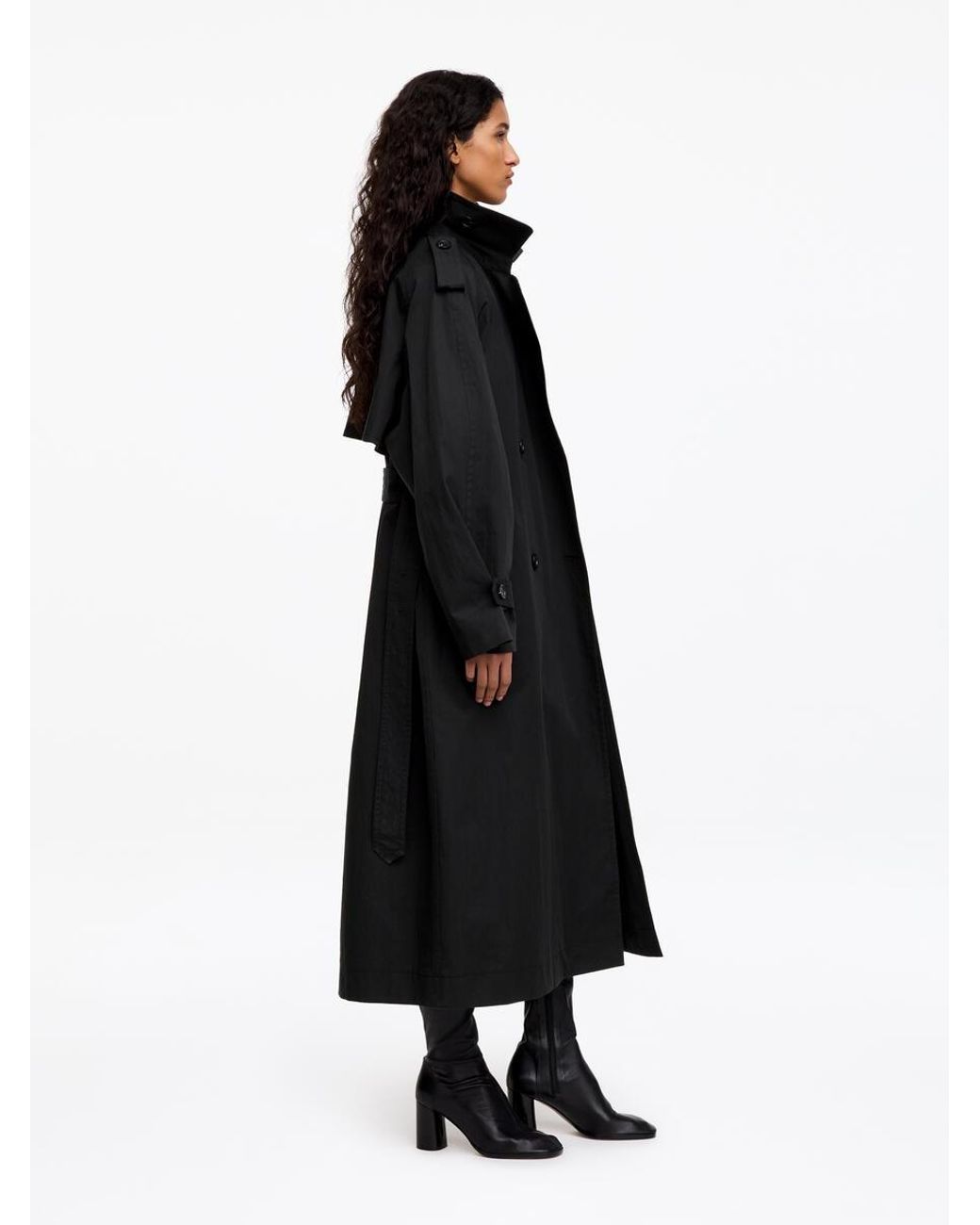 ARKET Black Oversized Trench Coat