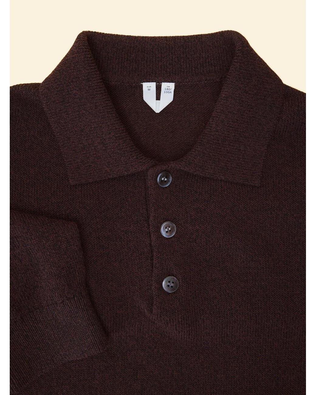 ARKET Brown Linen Blend Polo Shirt for men