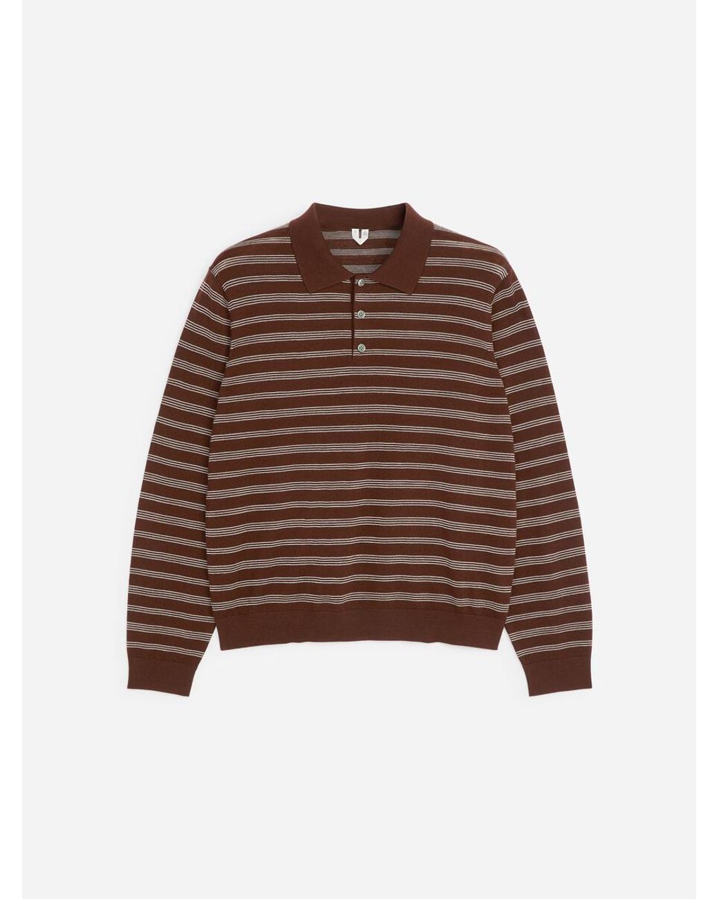 ARKET Brown Merino Polo Jumper for men