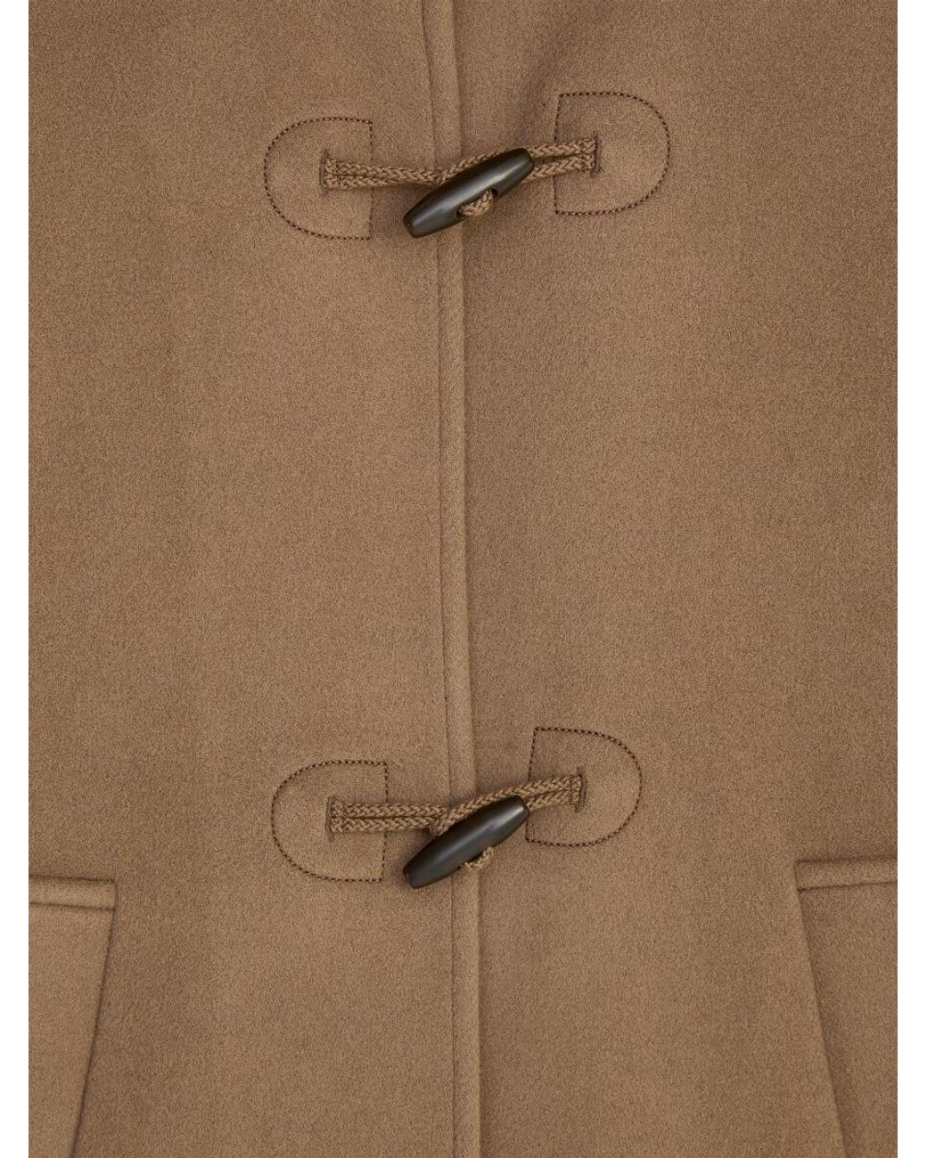 ARKET White Short Wool-Blend Duffle Jacket