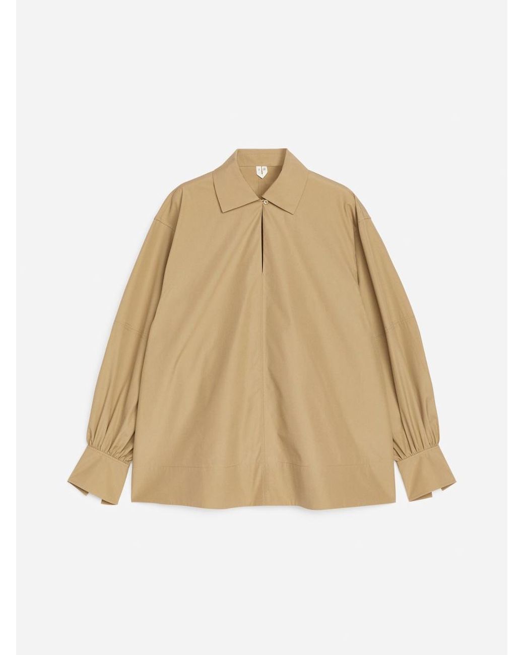 ARKET Natural Puff-Sleeve Blouse