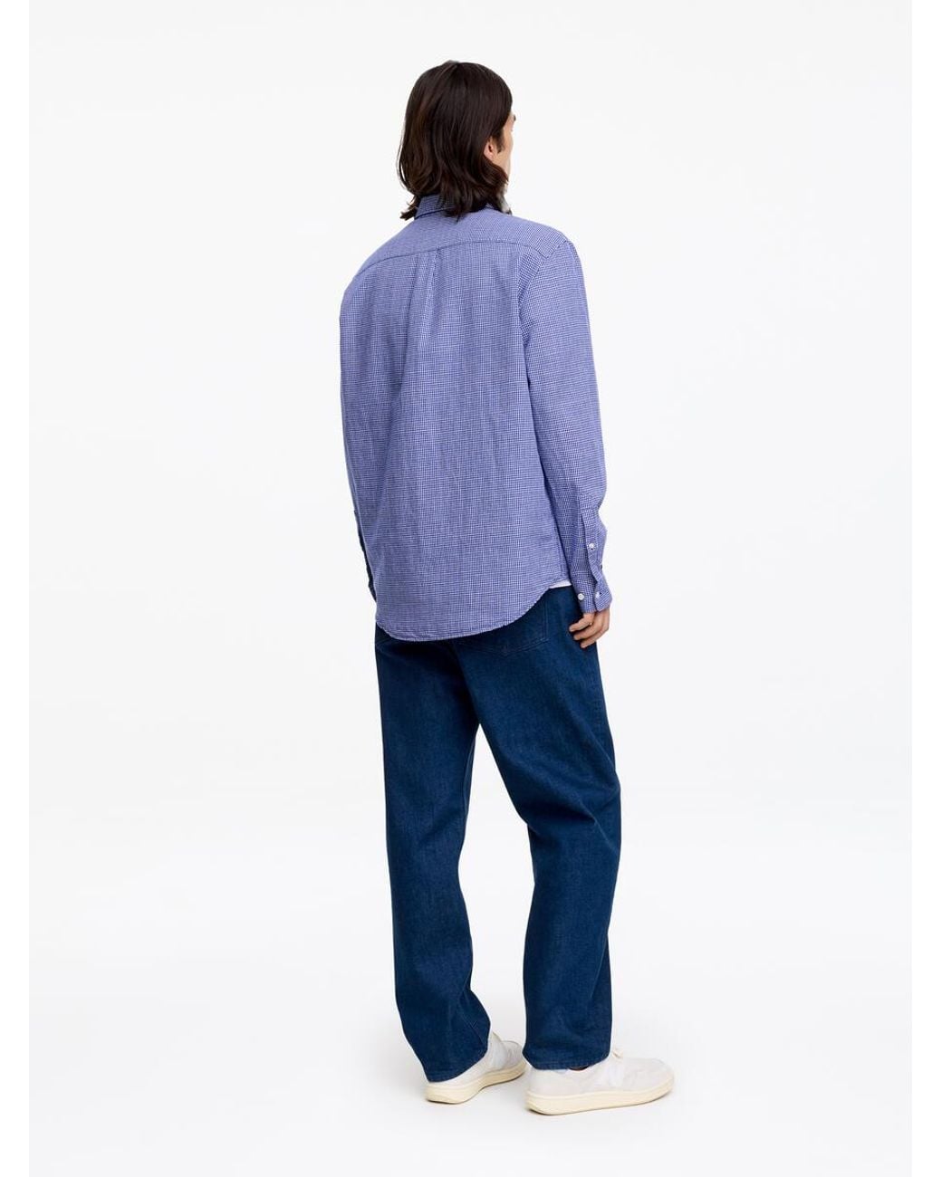 ARKET Blue Relaxed Cotton Linen Shirt for men