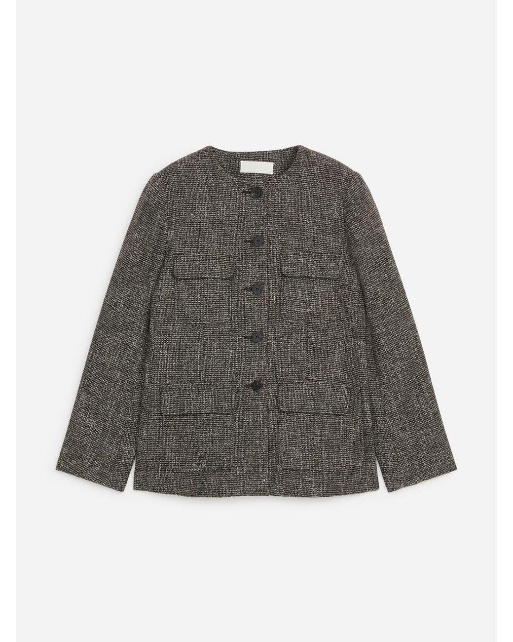 ARKET Gray Wool-Cotton Blend Utility Jacket