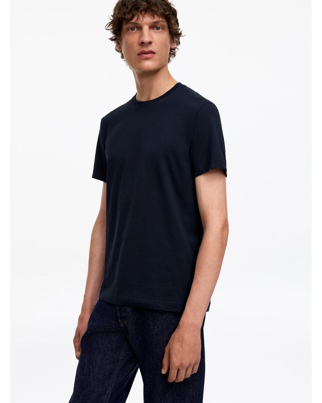 ARKET Blue 170 Gsm Regular T-Shirt for men