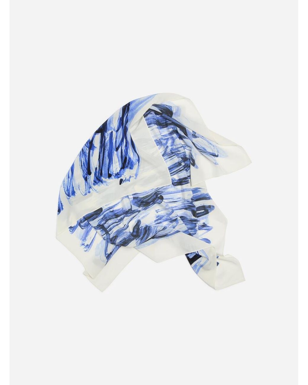 ARKET Blue Printed Silk Scarf