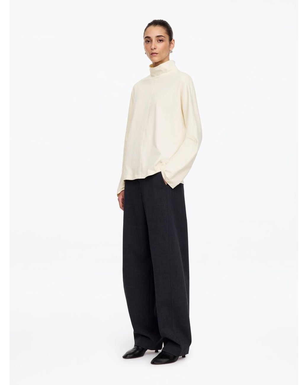 ARKET White Batwing Turtleneck Top