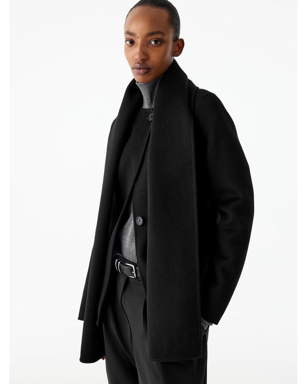 ARKET Black Doublé Wool-Blend Blazer