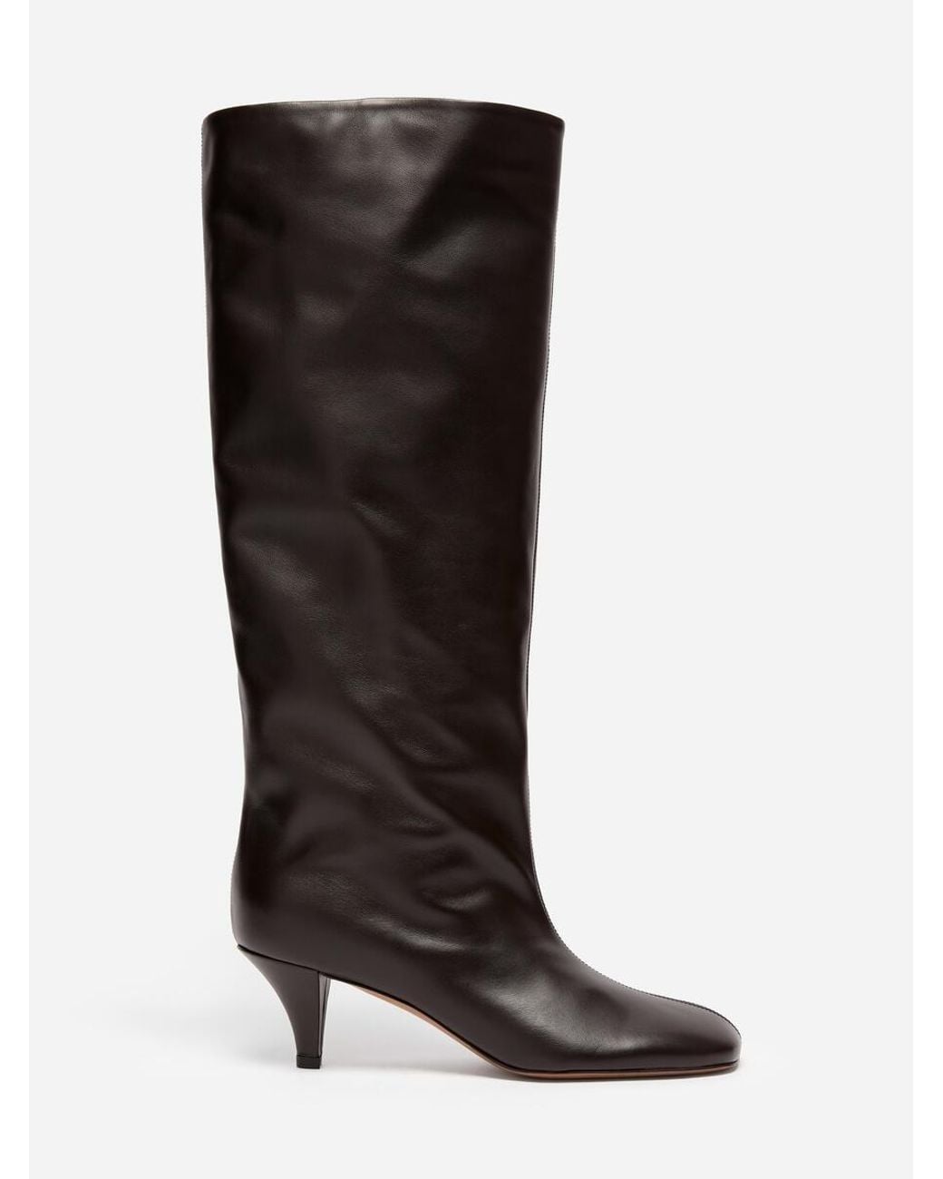 ARKET Black Slouchy Leather Knee Boots