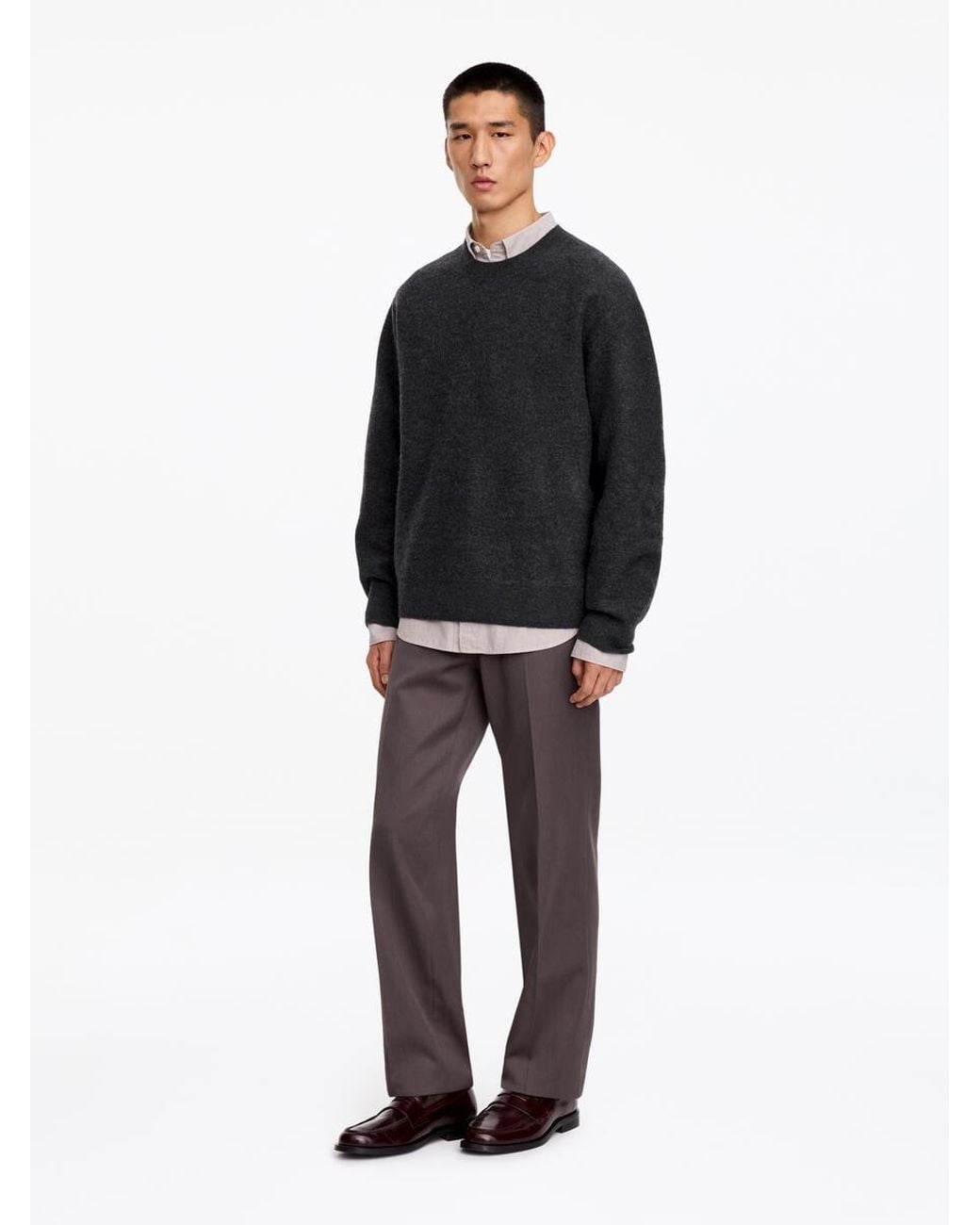 ARKET Black Boiled-Wool Jumper for men