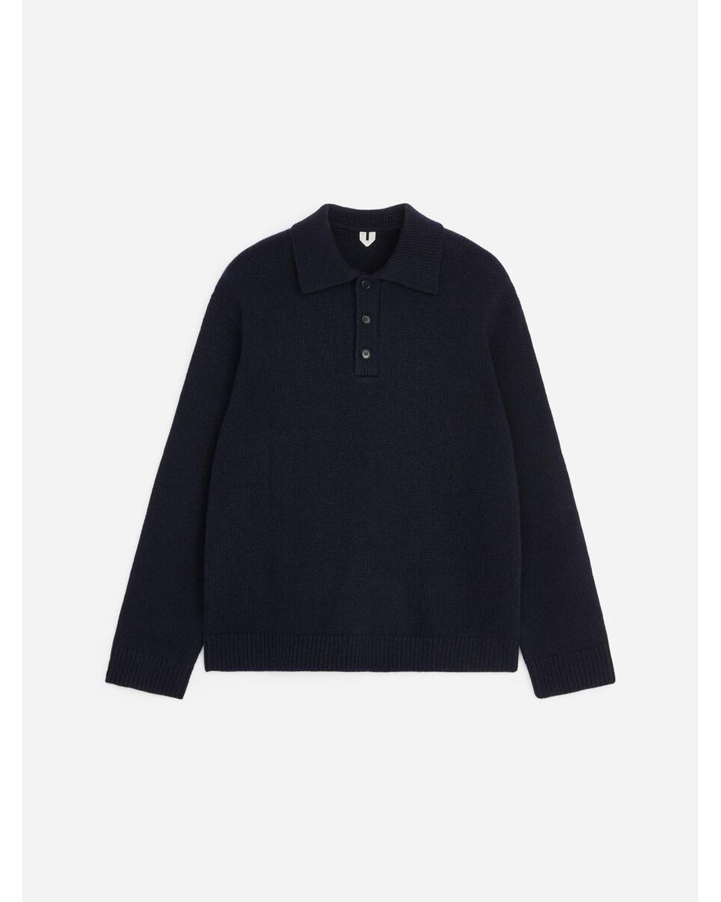 ARKET Blue Wool Polo Jumper for men