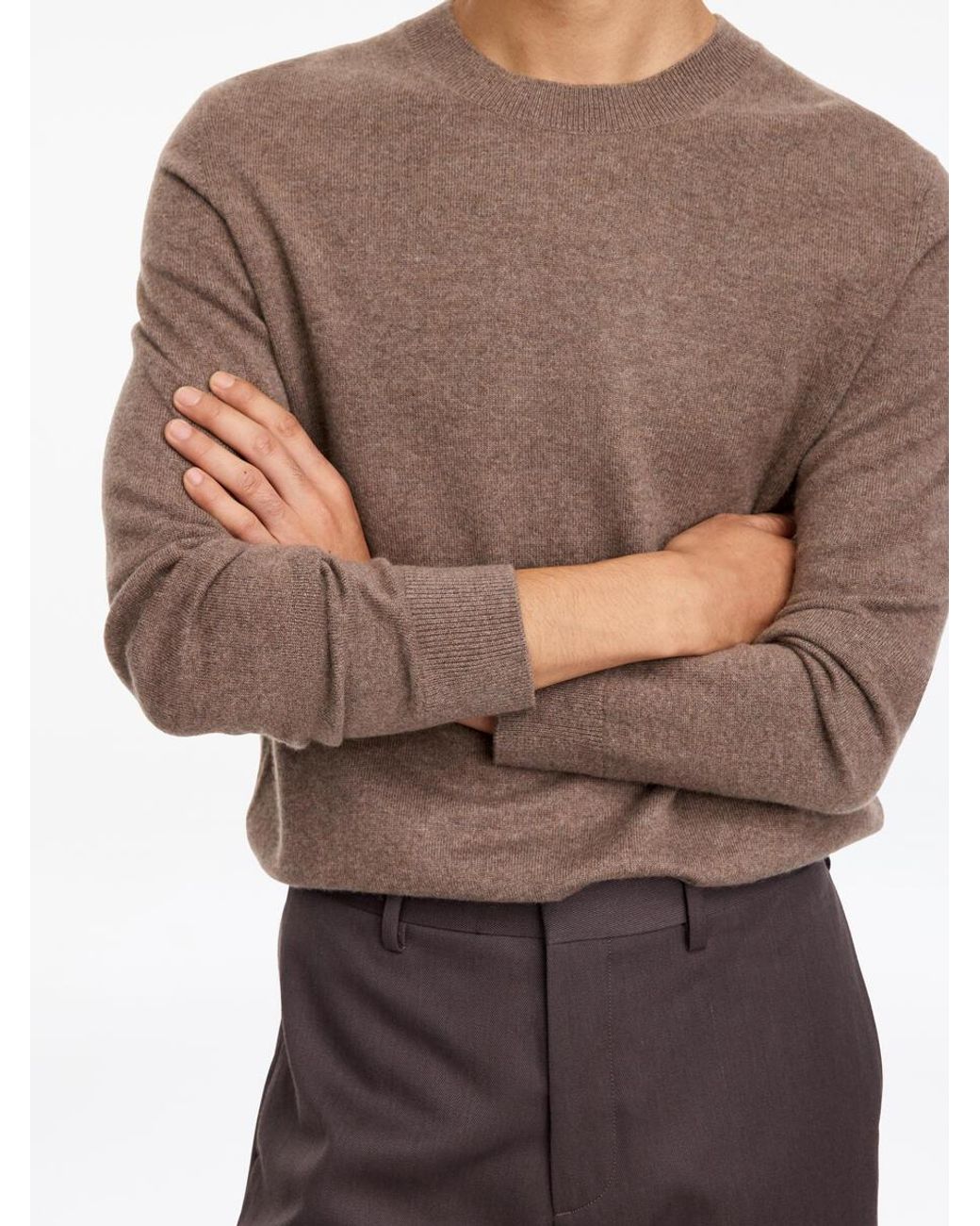 ARKET Brown Pure Cashmere Crew-Neck Jumper for men