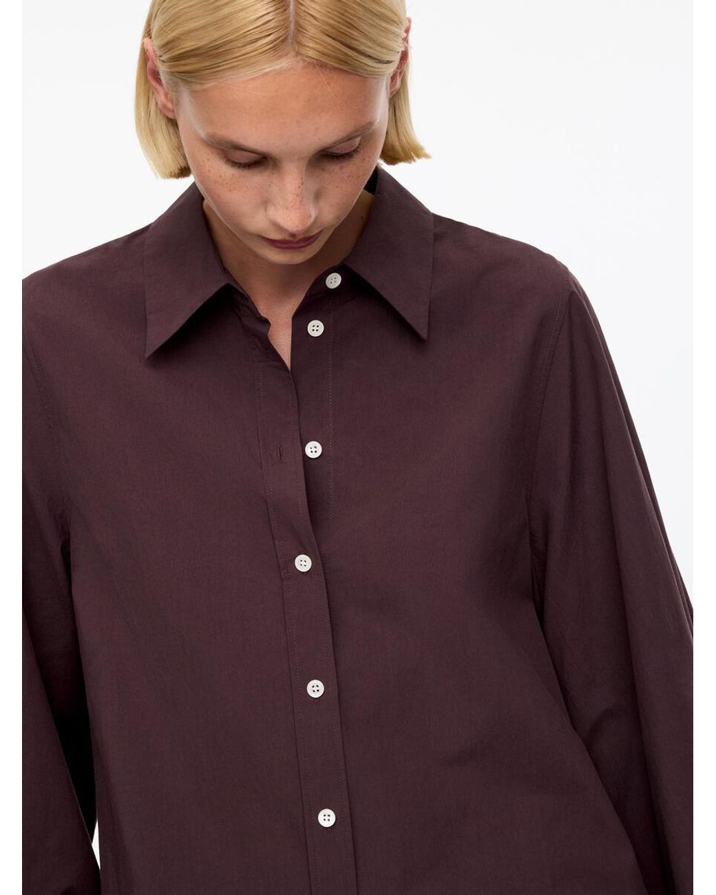 ARKET Purple Volume-Sleeve Shirt