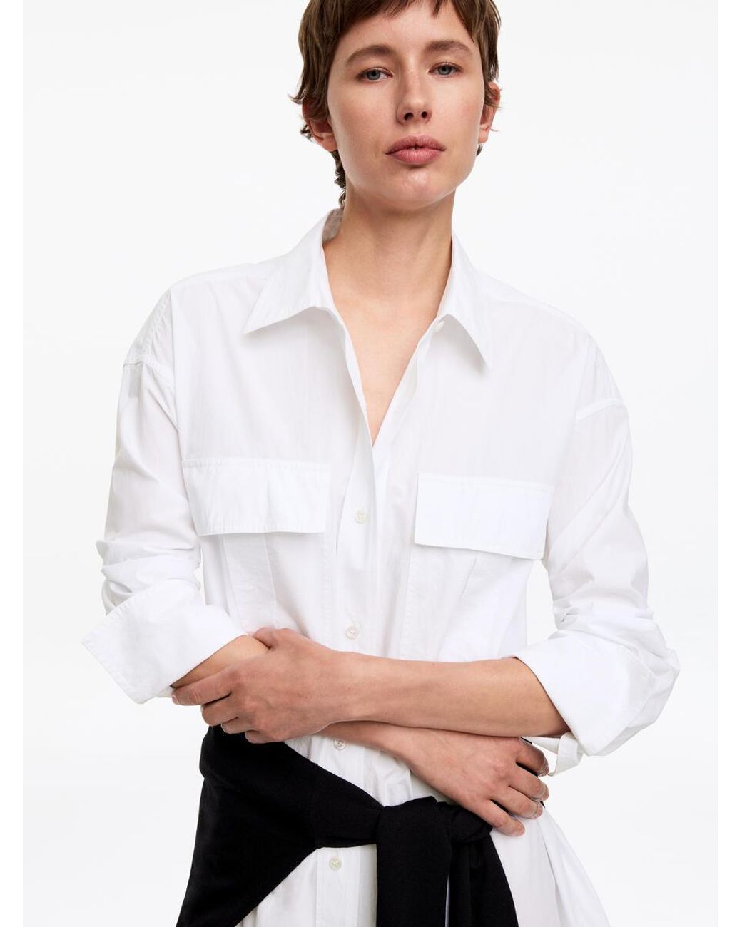 ARKET White Cotton Shirt Dress