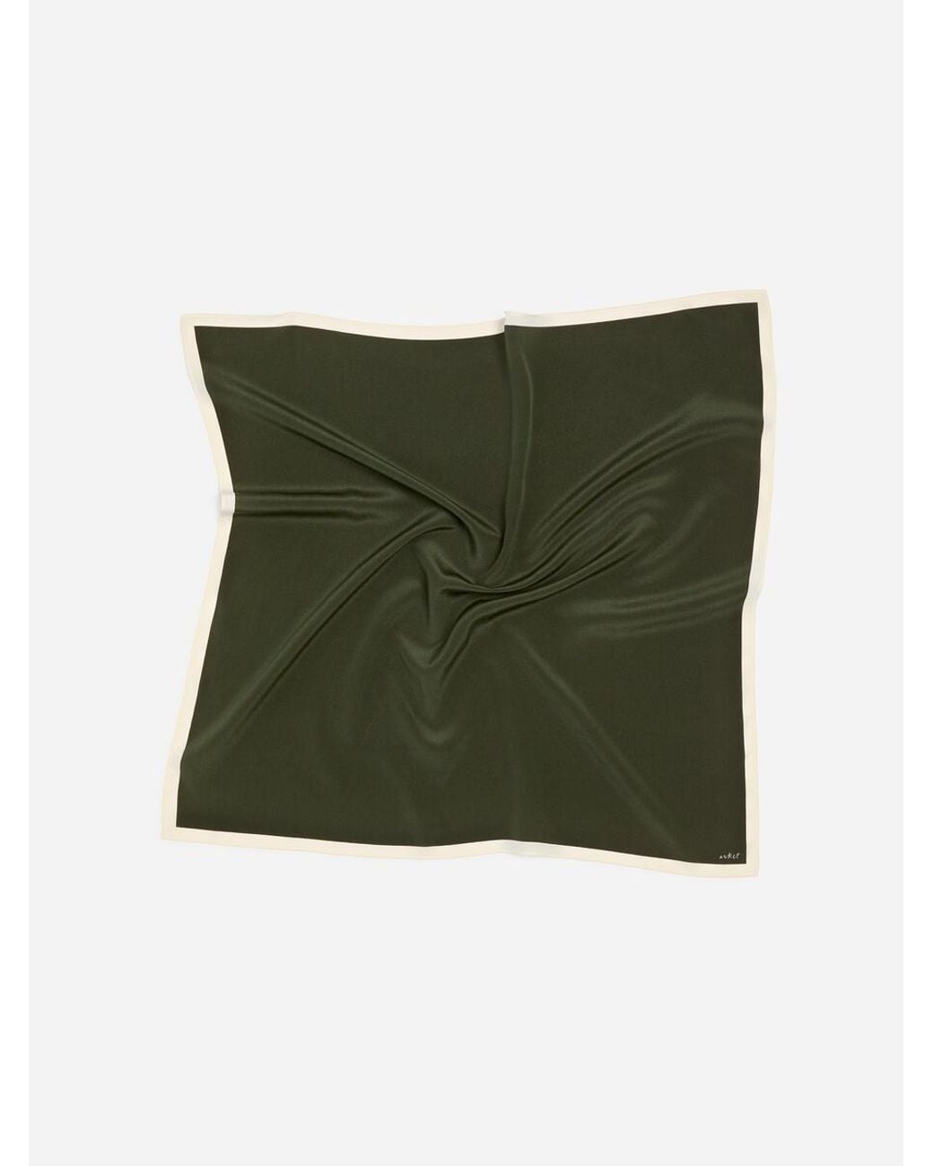 ARKET Green Printed Silk Scarf