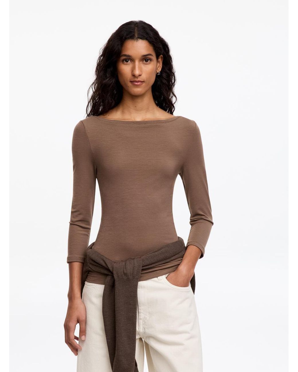 ARKET Natural Boat-Neck Top