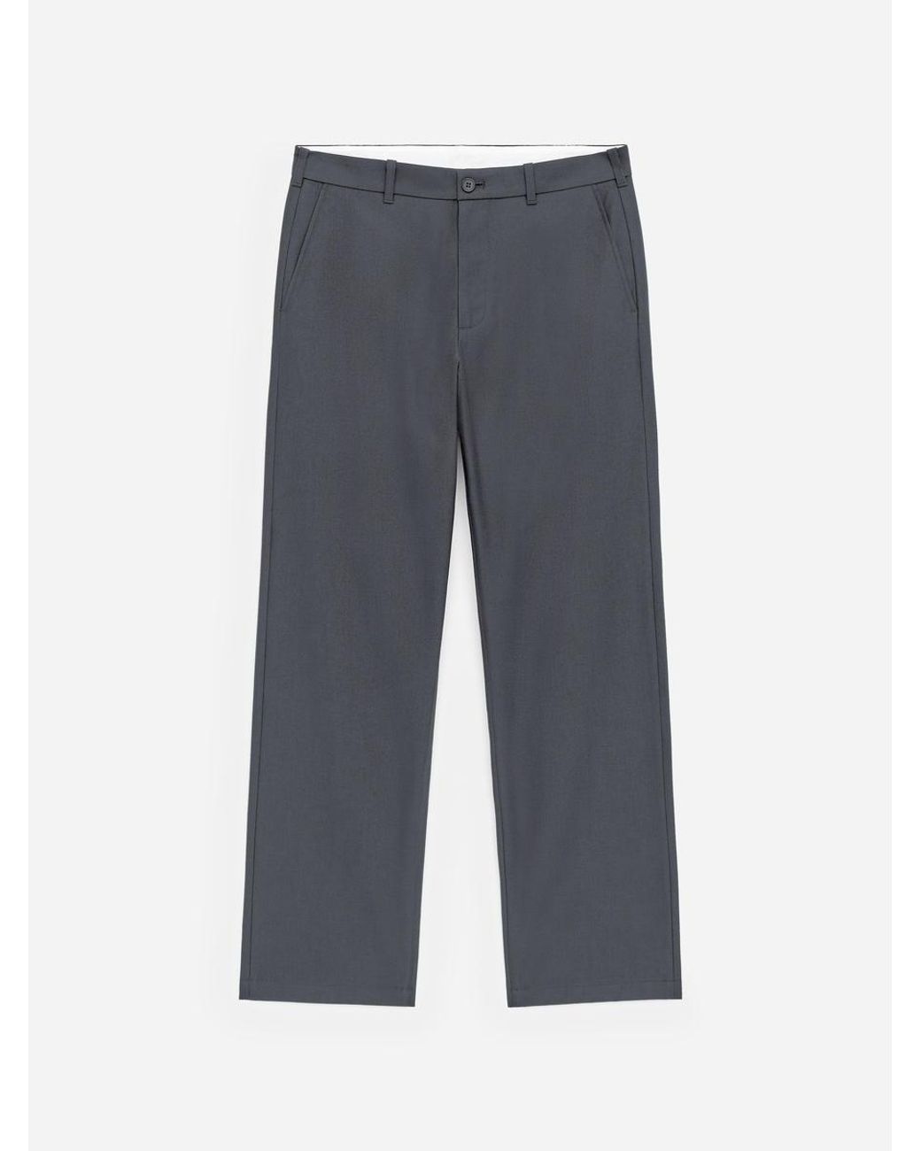 ARKET Gray Relaxed Wool-Cotton Trousers for men