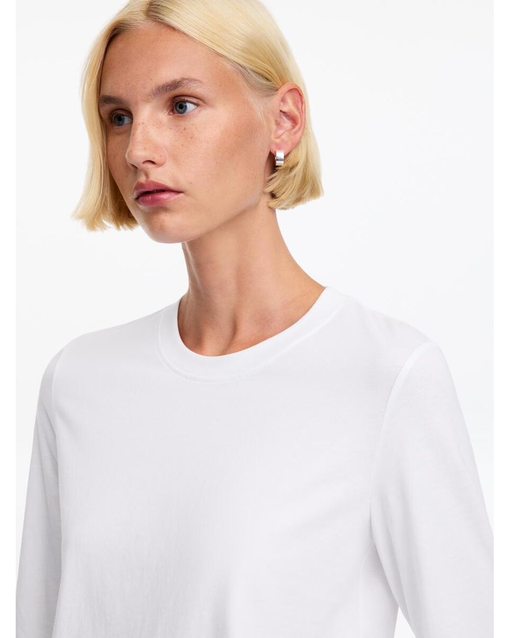 ARKET White Signature Long-Sleeve T-Shirt