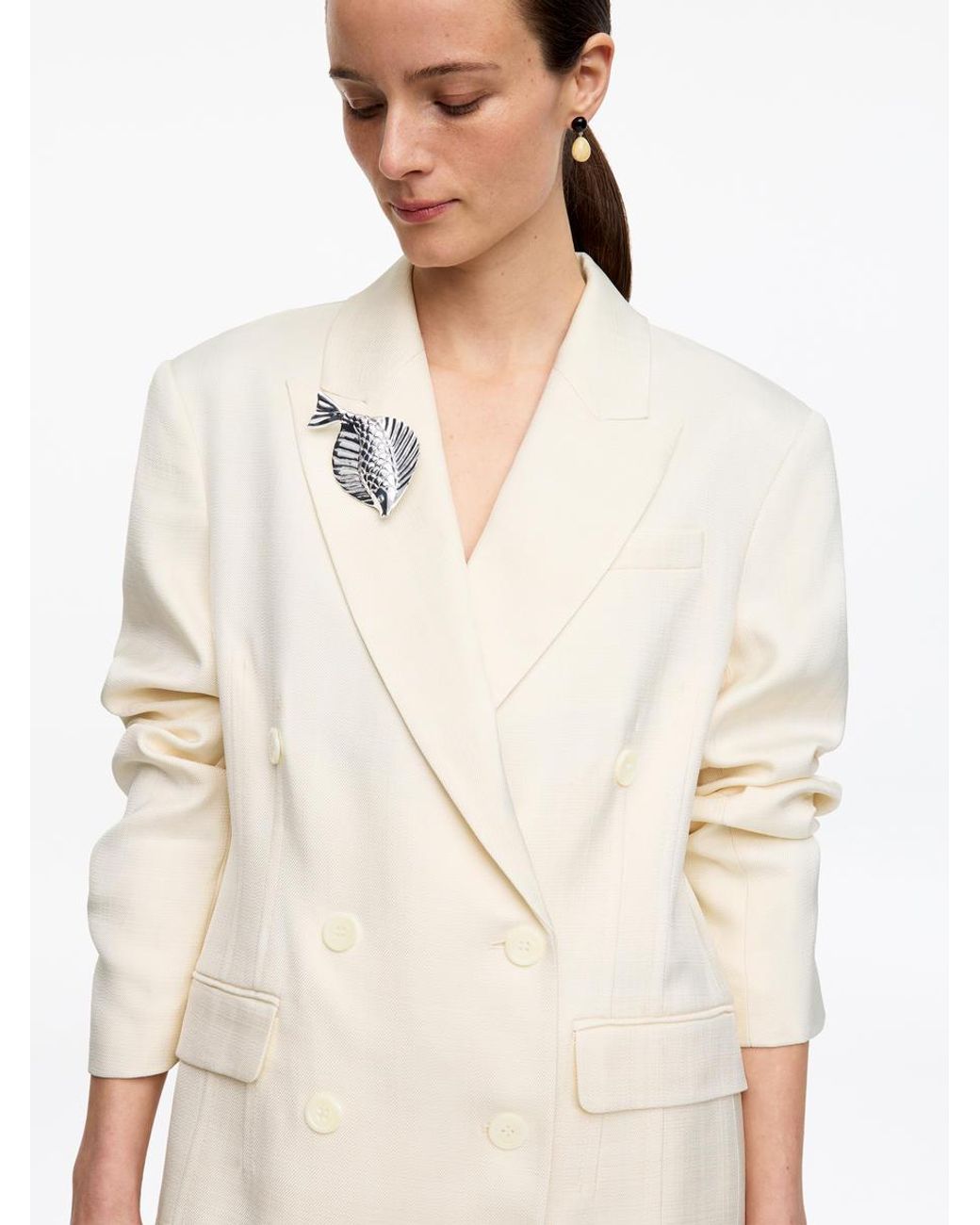 ARKET White Double-Breasted Blazer