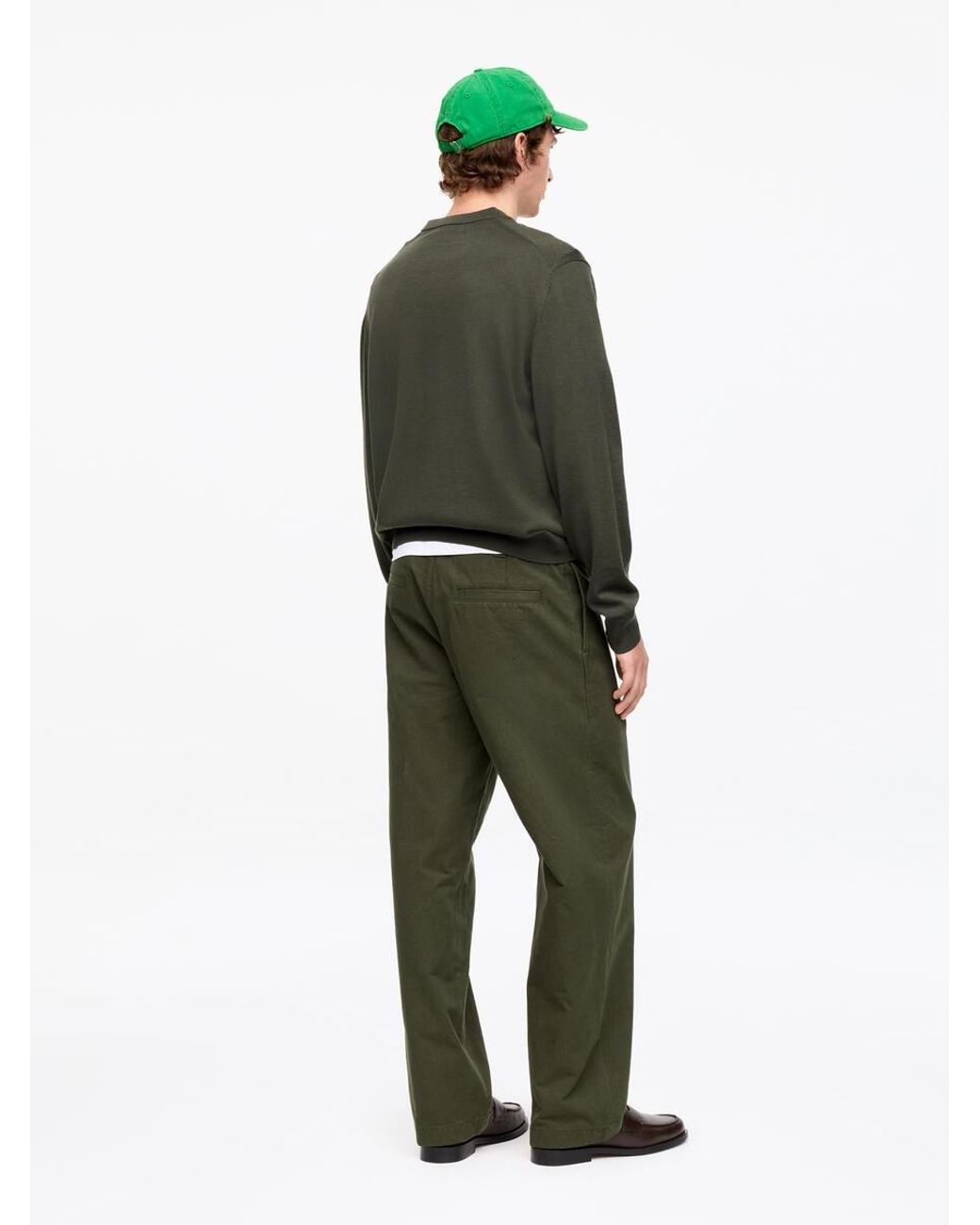 ARKET Green Wide-Fit Workwear Chinos for men