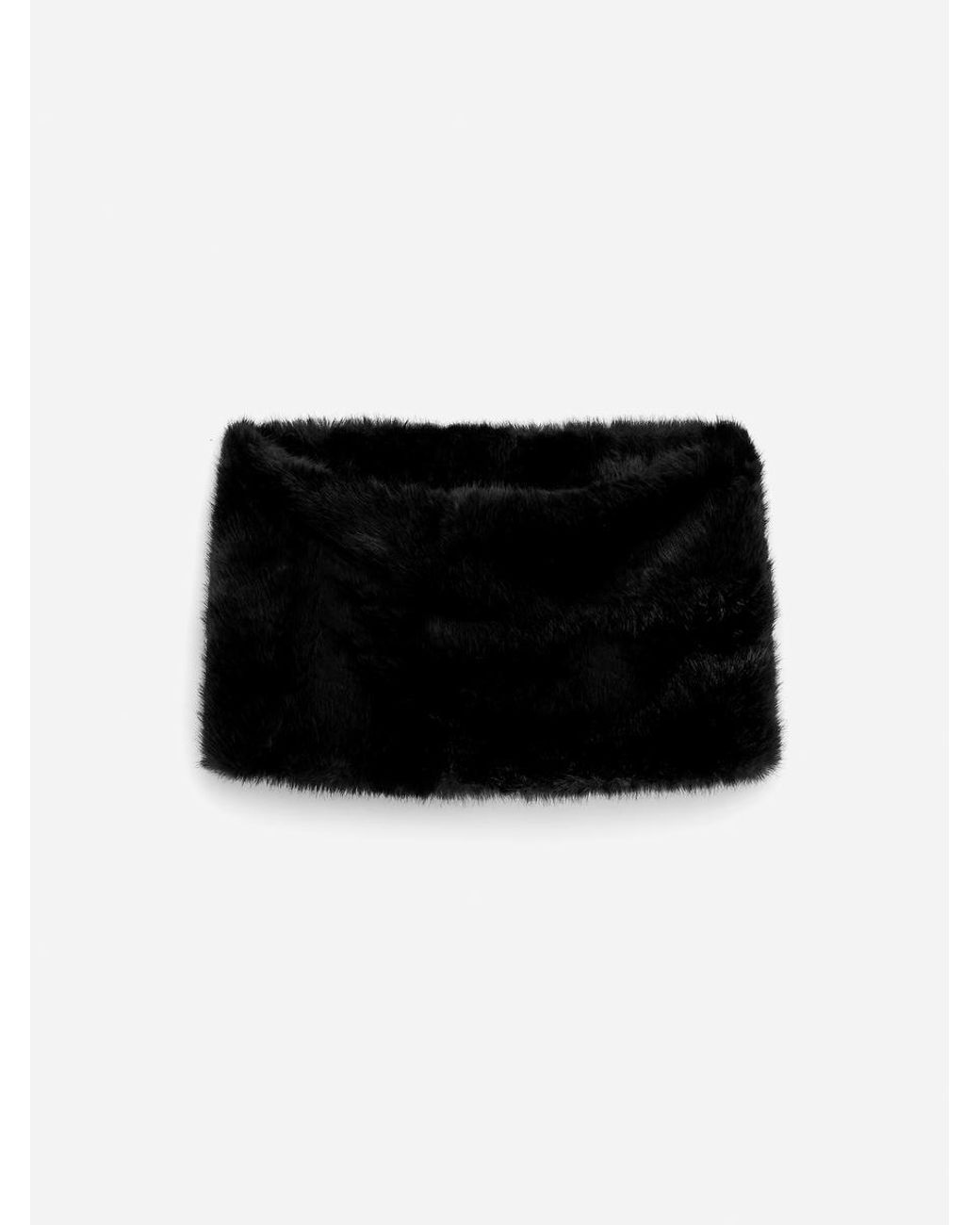 ARKET Black Faux-Fur Collar