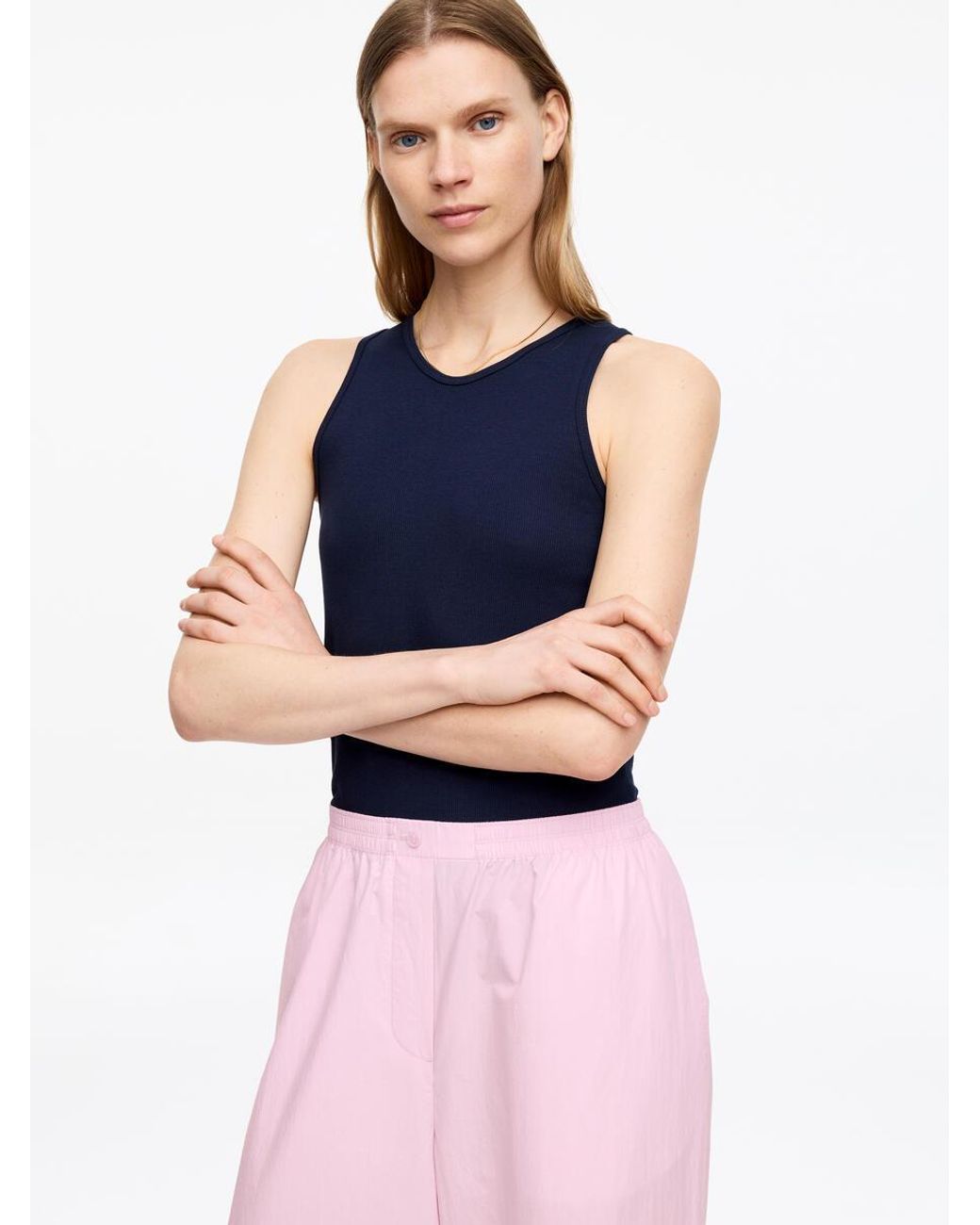 ARKET Pink Relaxed Cotton Trousers
