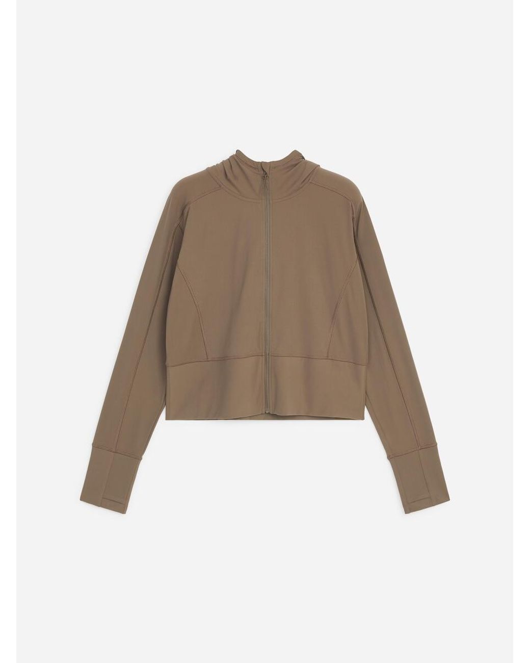 ARKET Brown Active Zip Jacket Hoodie