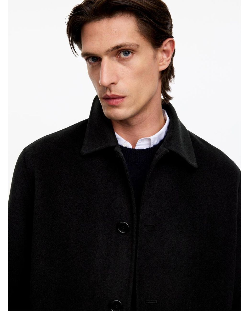 ARKET Blue Double-Face Wool Coat for men