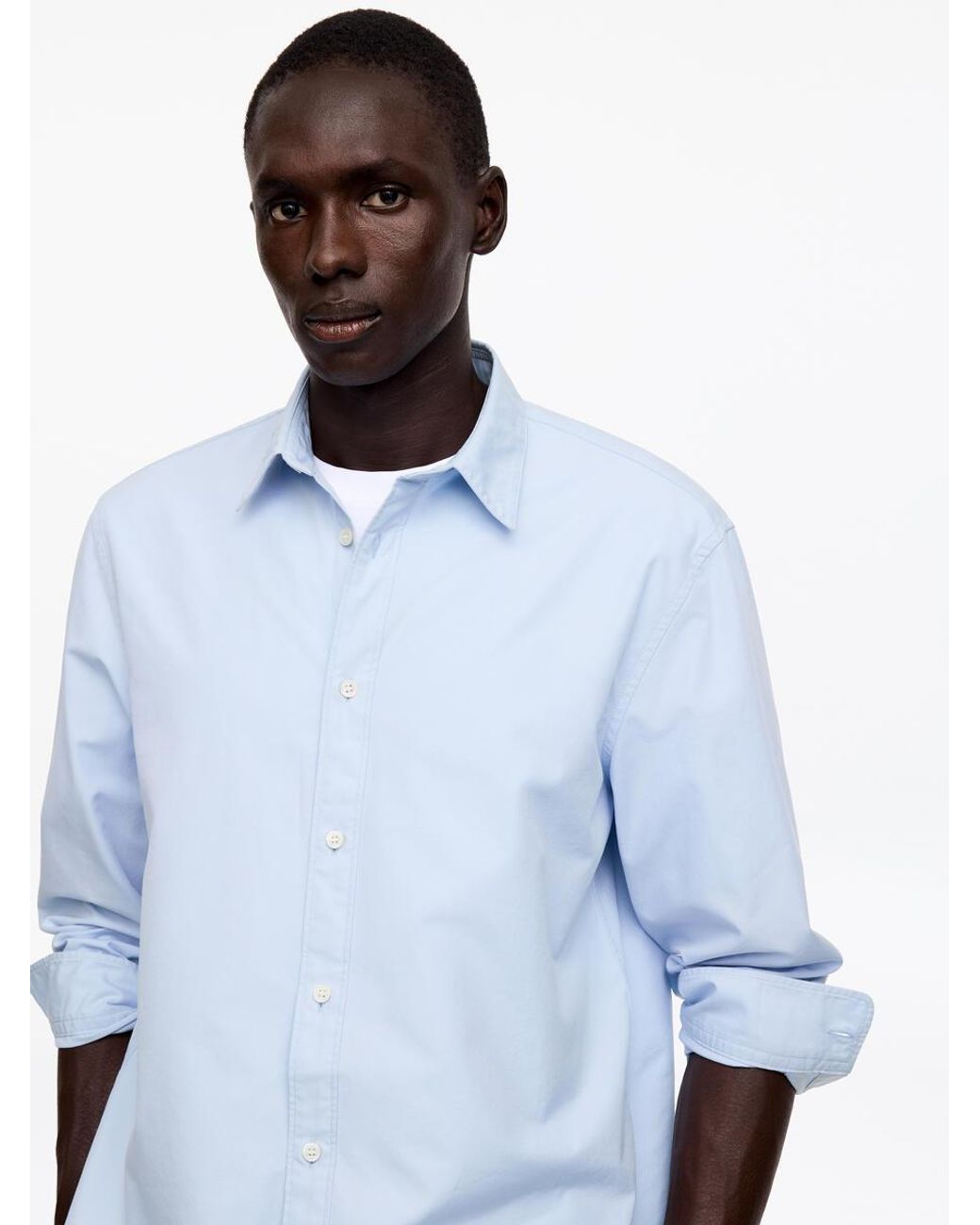 ARKET Blue Cotton Lyocell Shirt for men