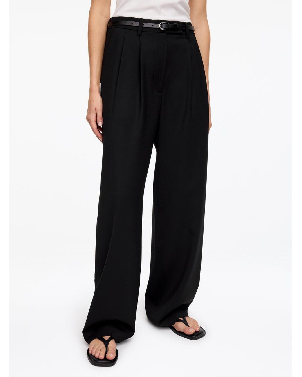 ARKET White Tailored Wool-Blend Trousers