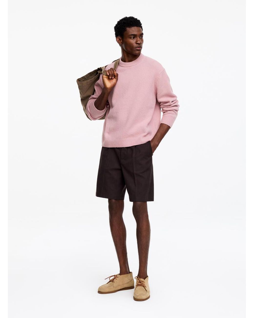 ARKET Pink Knitted Crewneck Jumper for men