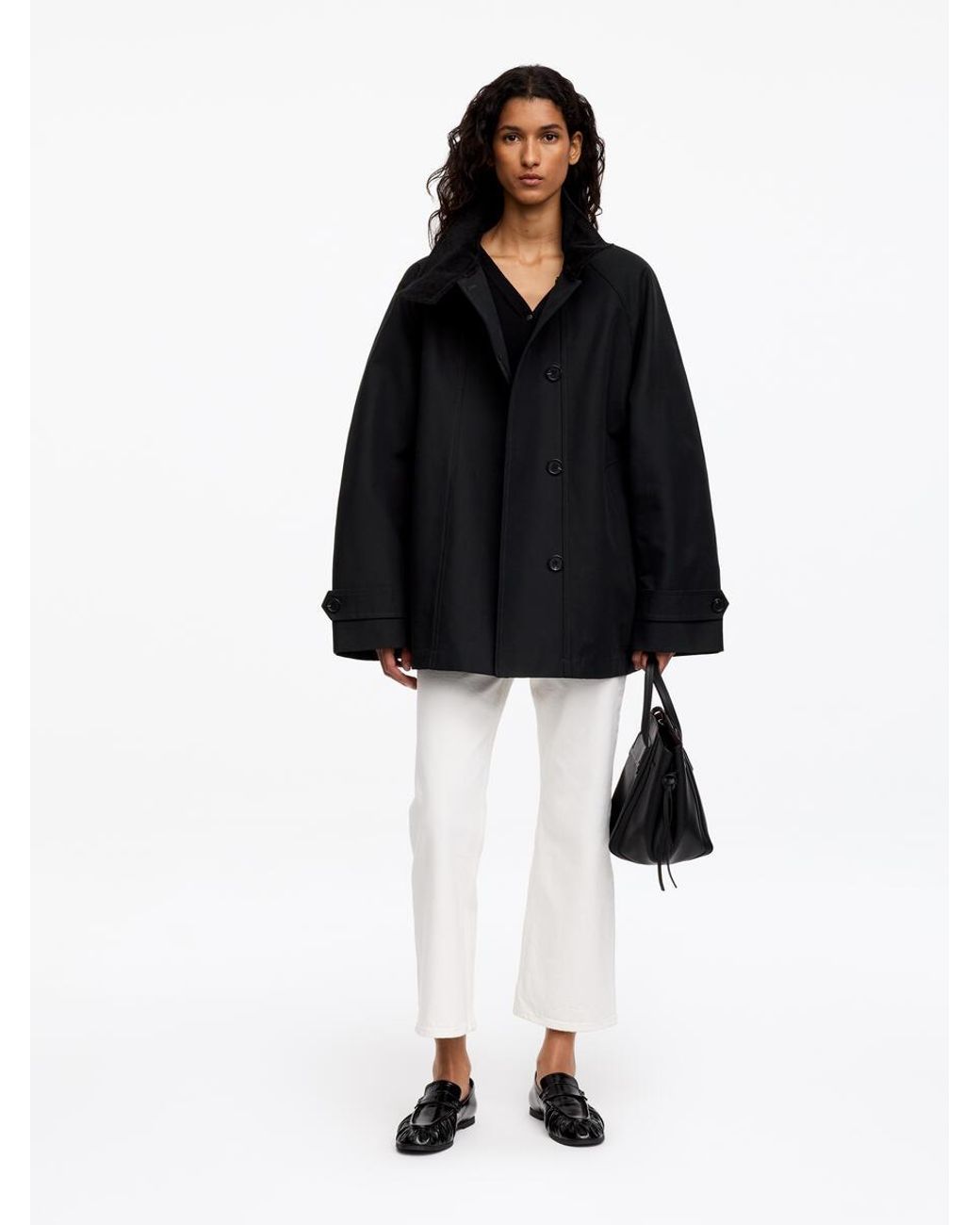 ARKET Black Corduroy-Collar Jacket