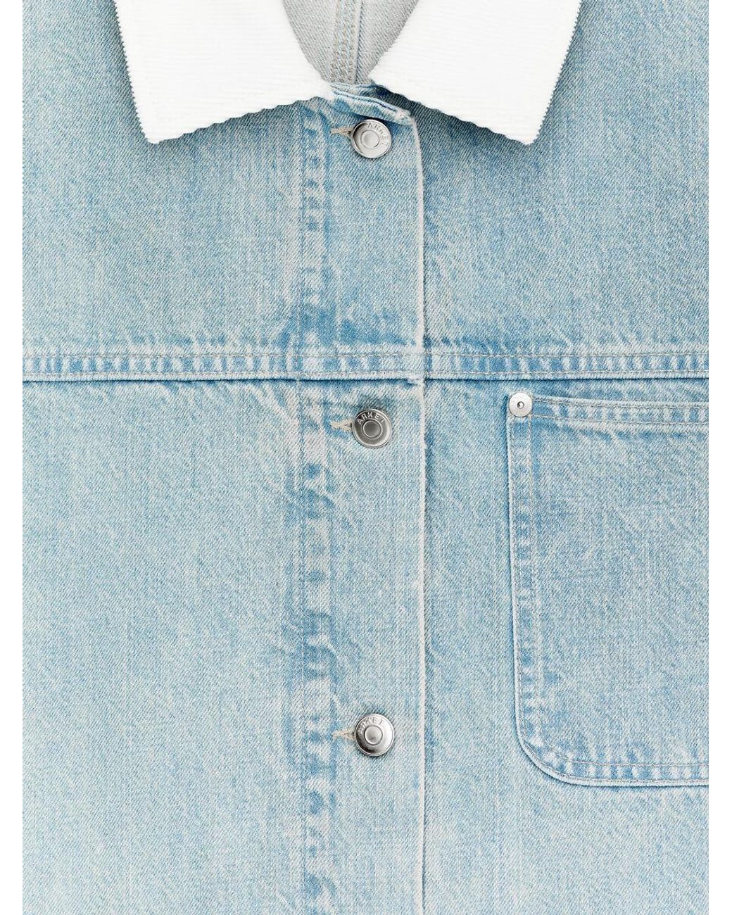 ARKET Blue Corduroy-Collar Denim Jacket