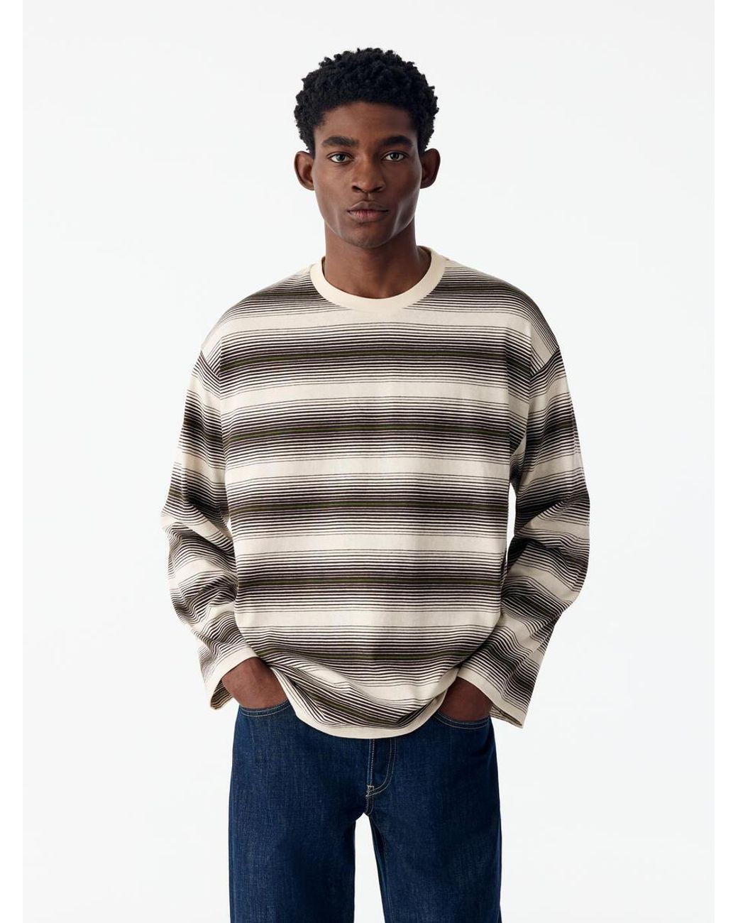ARKET Gray Relaxed Long-Sleeve T-Shirt for men