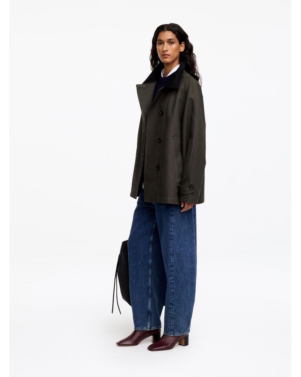 ARKET Blue Leather Sock Ankle Boots