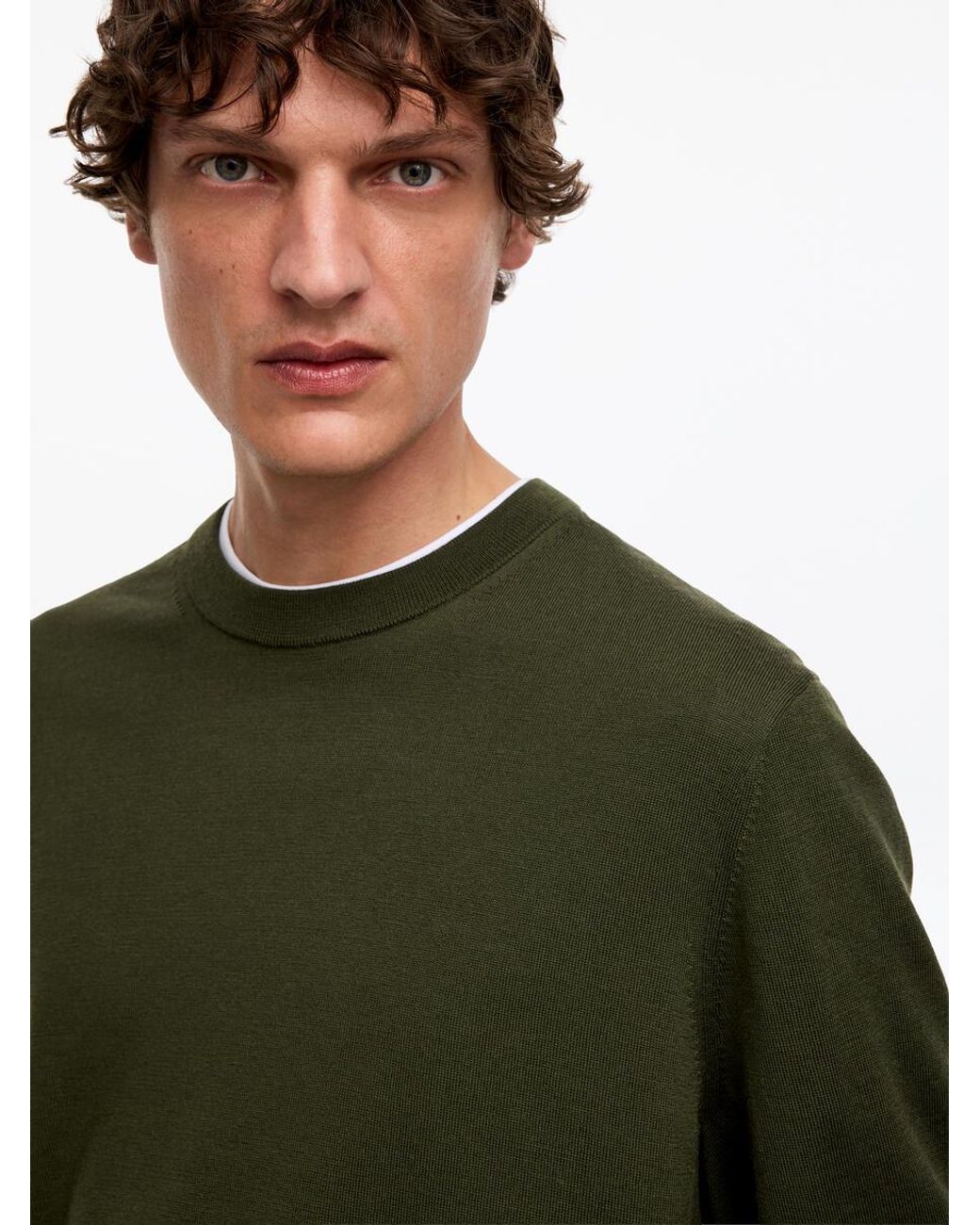 ARKET Green Fine Knit Merino Jumper for men
